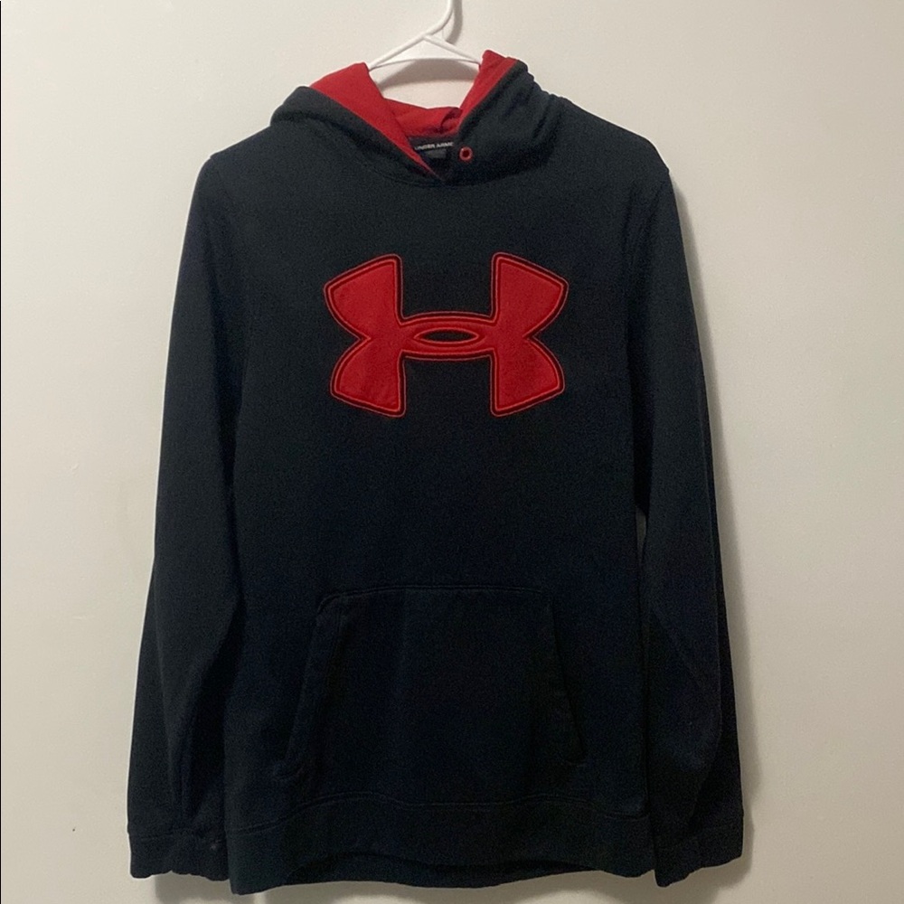Under Armour Black Hoodie with Red Emblem